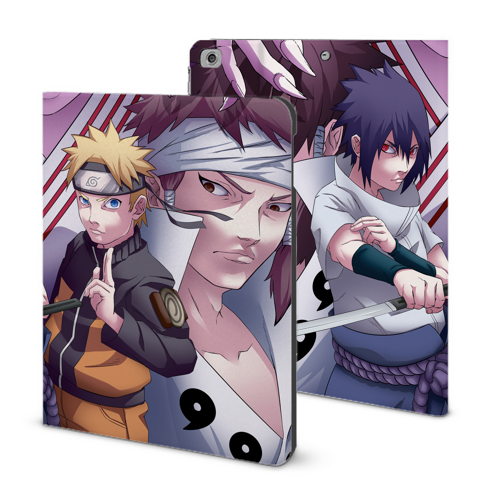 （画像用） NARUTO -ナルト- NARUTO -ナルト- 疾風伝 IPad ケース ブック型 PUレザー TPU 耐衝撃 軽量 薄型 ペン収納なし 全面保護 IPad 各モデル対応